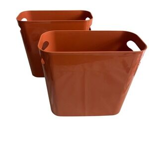 mDesign Plastic Small 1.5 Trash Can Handle Burnt Orange Bathroom Bedroom Office